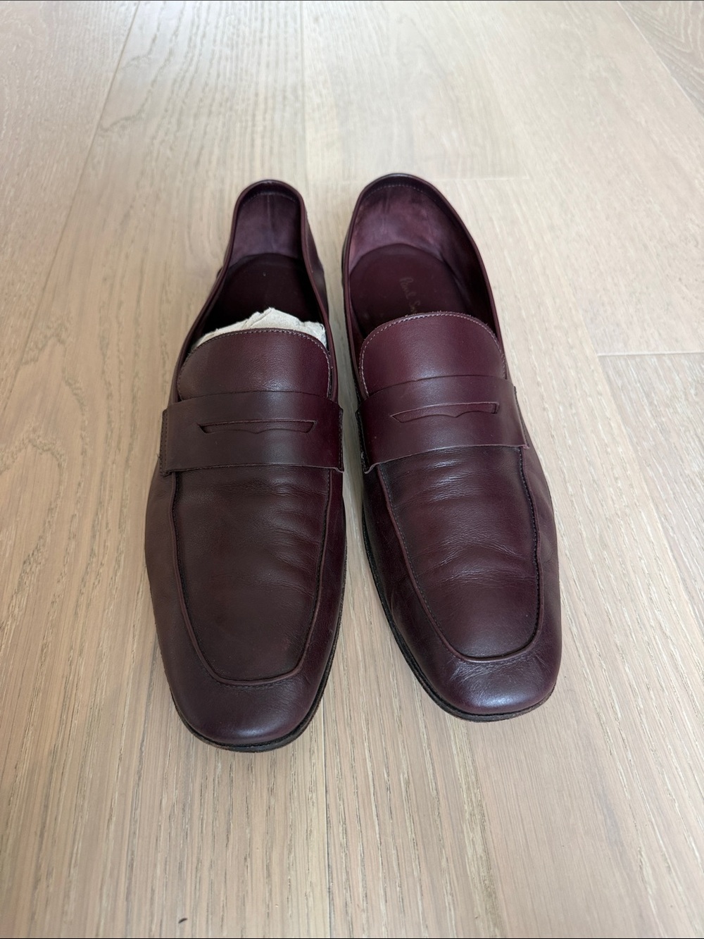 Paul Smith Classic Men's Penny Loafers in Deep Wine